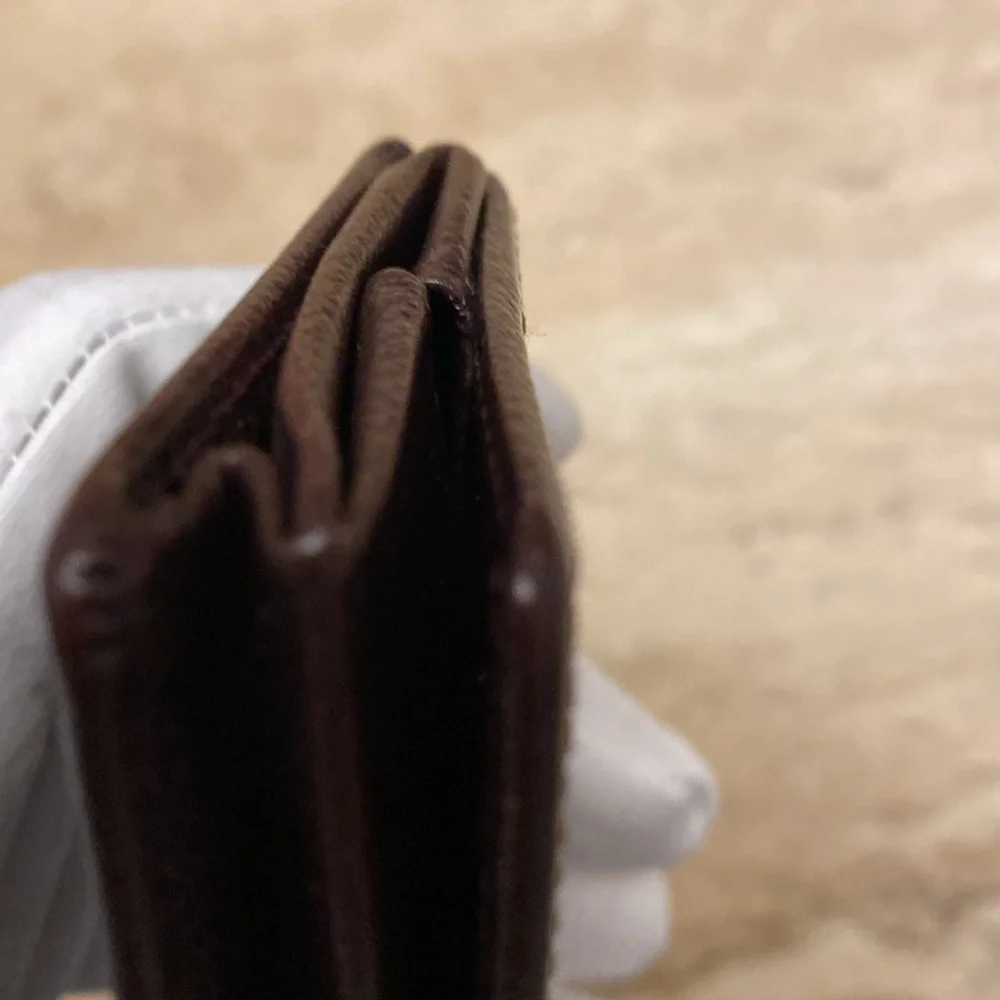 LOUIS VUITTON Brown Taiga Porte-Monnaie Boite Coin Purse in EUC